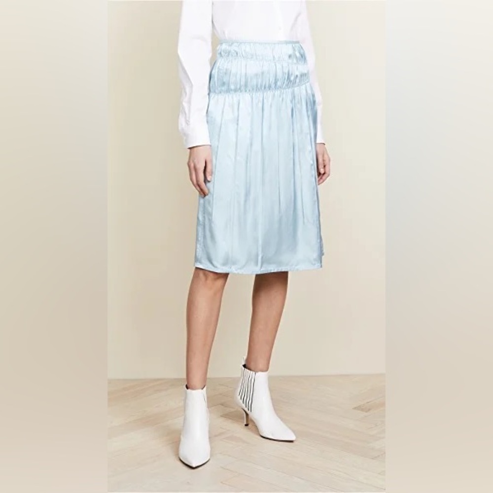HELMUT LANG Ruched Slip Skirt Light Blue Size 10